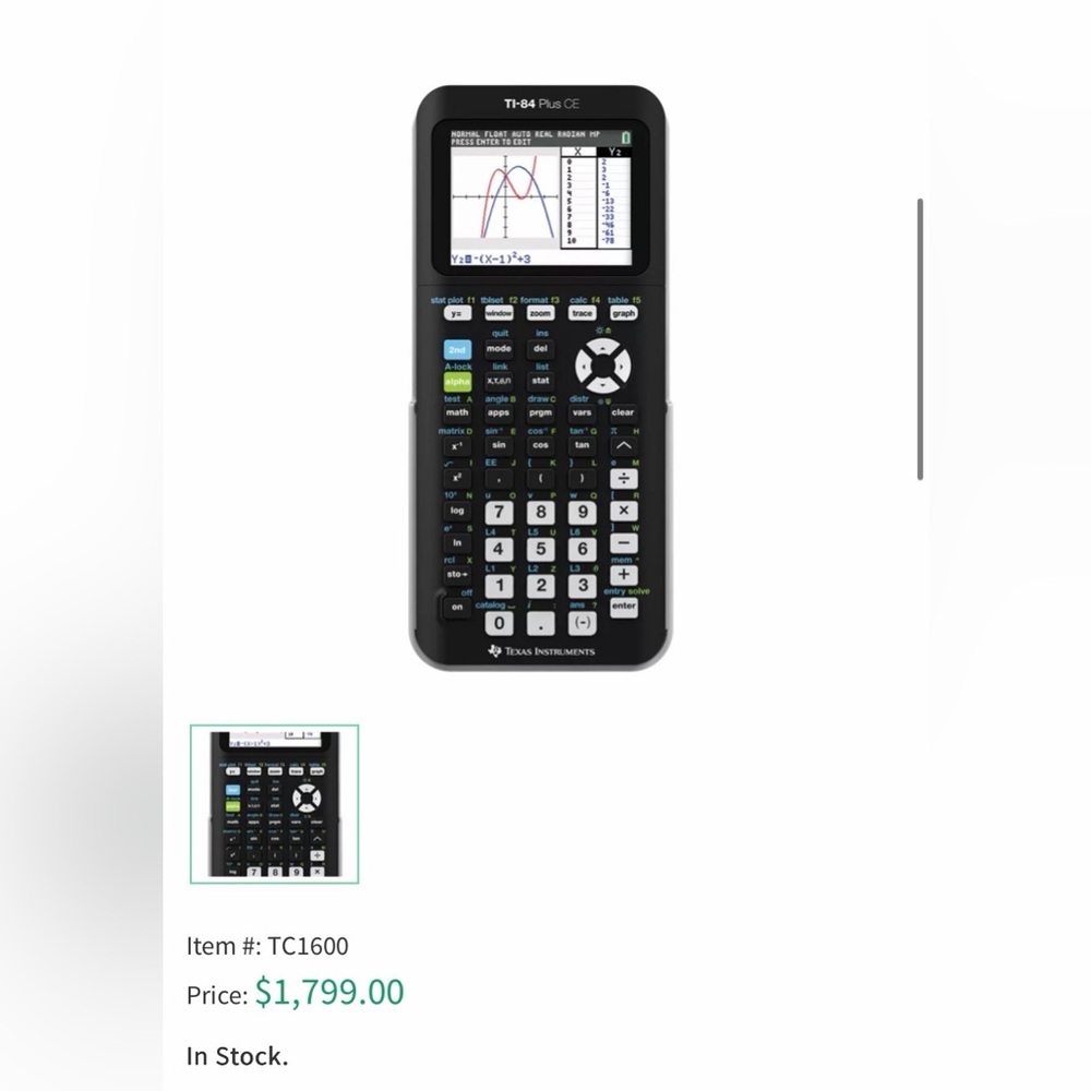 Texas Instruments TI 84 Plus CE Graphing Calculator SAT & ACT Approved - Picture 2 of 5